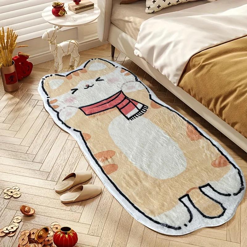 Kawaii Capybara Plush Fluffy Non-slip Warm Rug Soft Decor Floor Mat For Bedroom Entryway Bedside