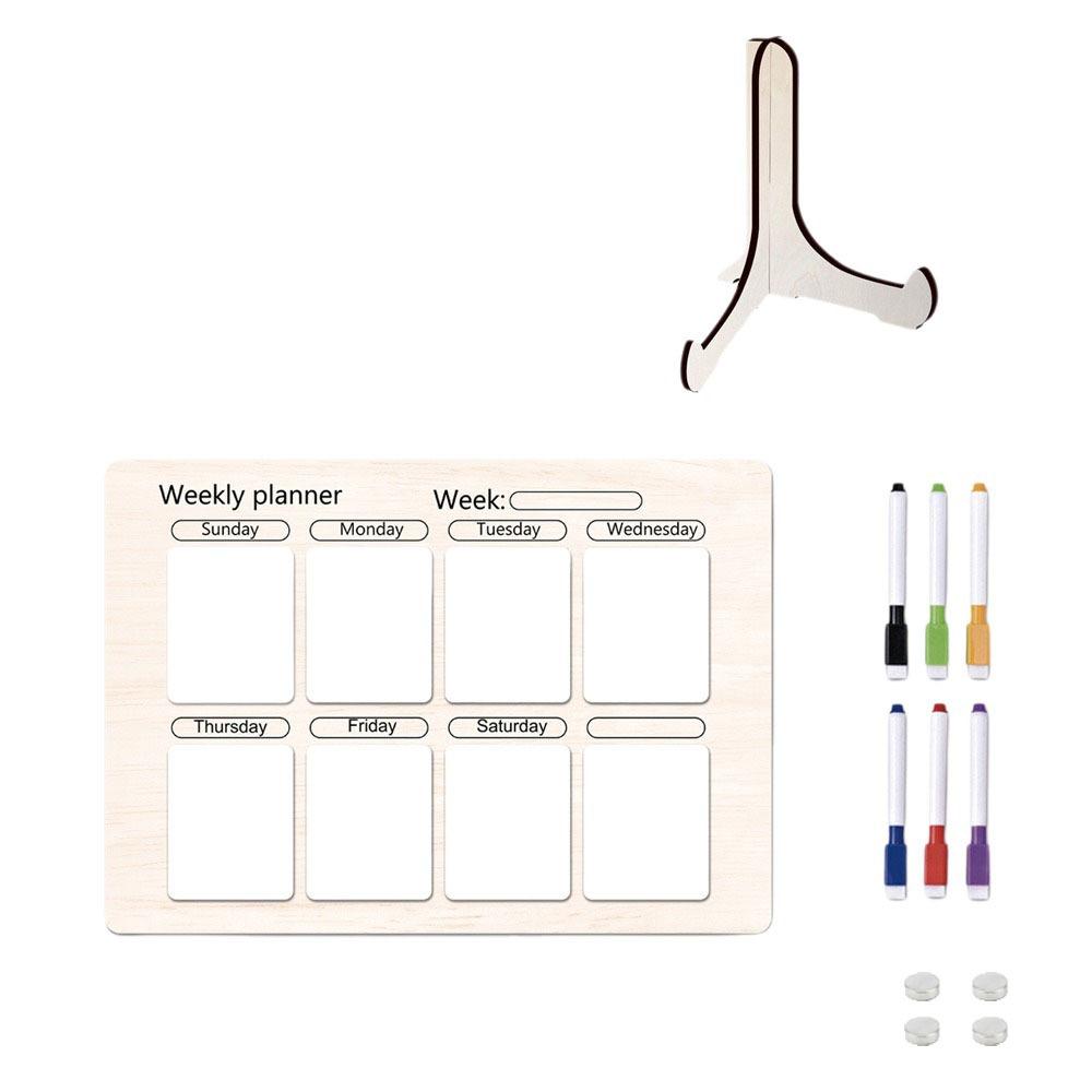 Wood Fridge Meal Planner with Pen Meal Prep Board Weekly Food Menu Board  Dinning Tale