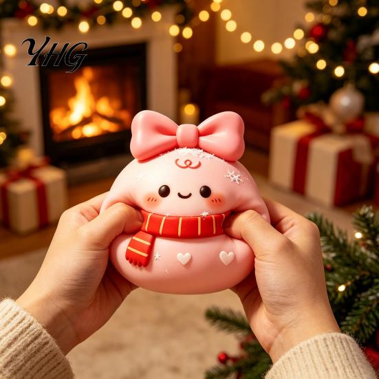 Christmas Daifuku Decorations Stress Relief Toy, Slow Rebound Steamed Bun Squeeze Crunchy Ball Sensory Holiday Party Favors for Kids Adults Reliever