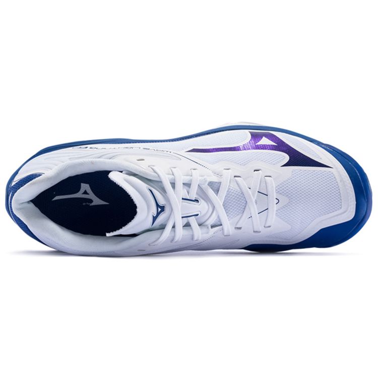 Mizuno Wave Lightning Z6 Амортизирующие Нескользящие Дышащие Легкие Прочные Низкие Тренировочные Кроссовки Мужские Белый Синий V1GA200021