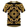 Personalized Round Neck Fashionable Retro Pattern Chain Short-sleeved 3D Digital Printed T-shirt