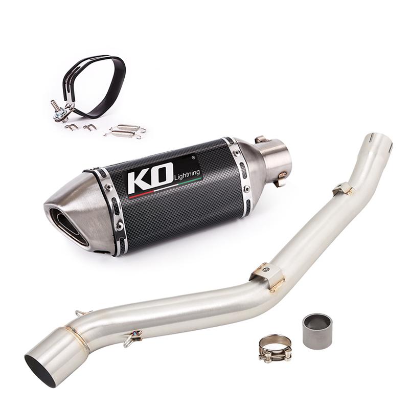 51MM Exhaust Pipe For Suzuki DR650 \ S \ SE 19-22 Motorcycle Muffler Mid Link Pipe Escape Connect Tube Slip On Stainless Steel