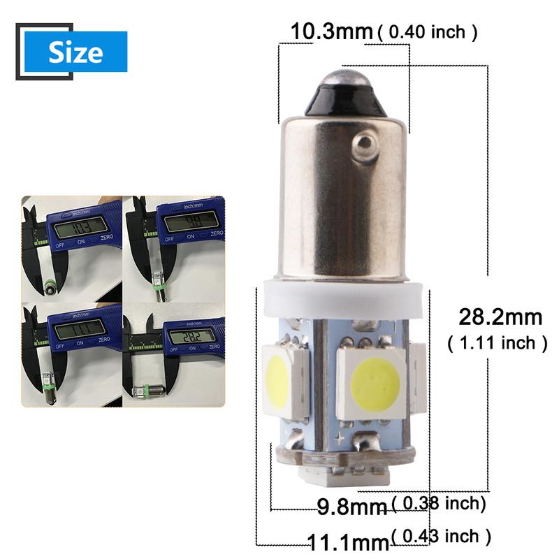 10PCS DC 12V 24V T11 T4W BA9S W6W 5050 5 SMD LED Bulb Car Truck Reading Map Dash Indicator Exterior Parking Marker Signal Light