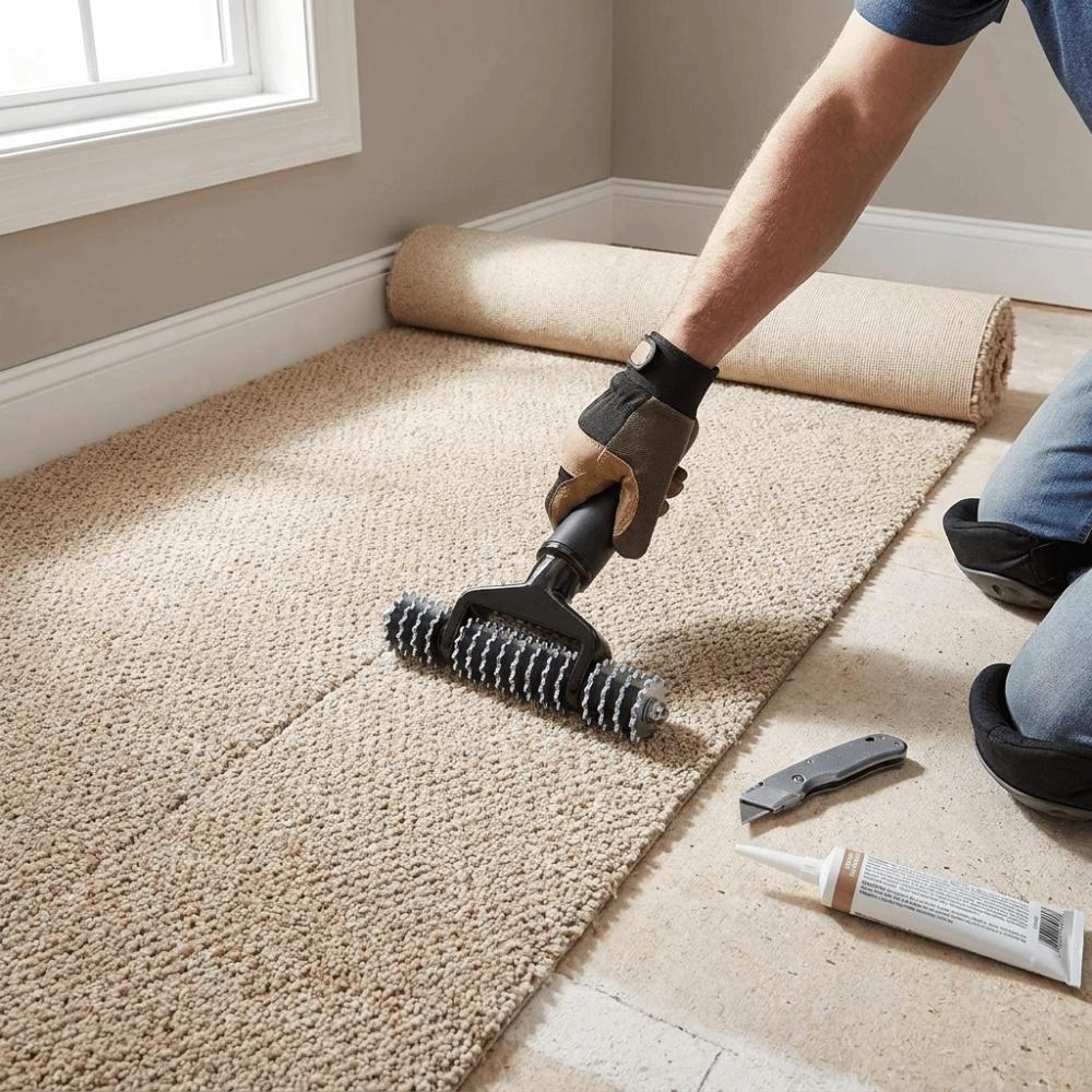 Solid Metal Wheel Carpet Seam Roller Serrated Toothed Roller DIY Home Carpet Laying
