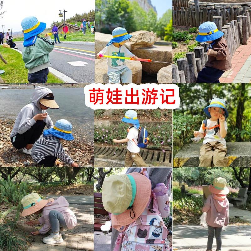 Новая защита шеи детская солнцезащитная шляпа-панама для девочек, детская шляпа от солнца с защитой от УФ-лучей, летняя