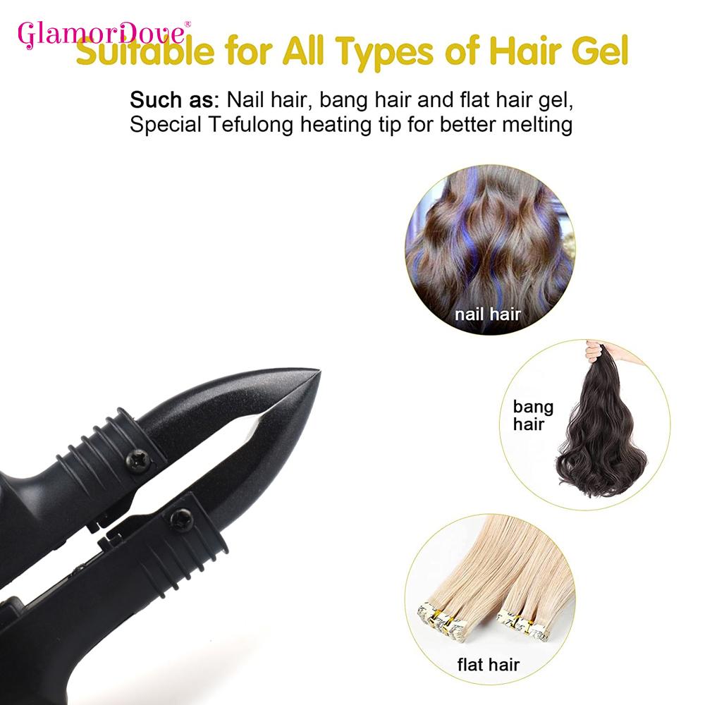 GlamorDove Professional K-Tip Hair Extension Tool Kit with Clips, Tail Comb, Keratin Bond Cutter, Heat Shields & Velcro