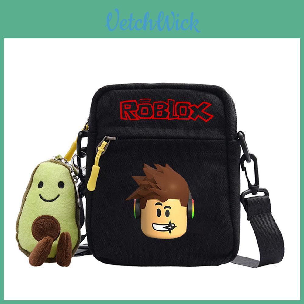 Roblox Cute Canvas Messenger Bag Withletter Game Character Print For Daily Commute And Leisure