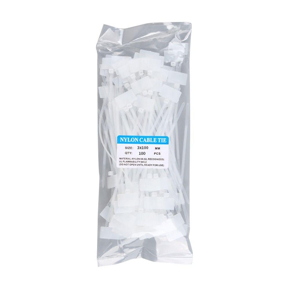 100pcs Easy Mark Cable Ties Colorful Style Nylon Ties Zip Tie Plastic Label Regular Tagging