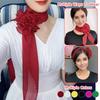 1PC Clothing Temperament Accessories Outfit Rose Adorn Elegant Eye-catching Multi-purpose Fashion Long Silk Scarf