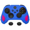 Silicone Case Cover for PlayVital Xbox Series Soft Rubber Case for Xbox Core with Thumb Grip Cap Edition Primary Blue Bright Two-tone Anti-slip X/S