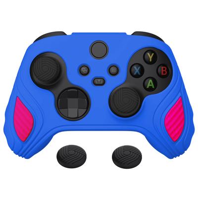 Силиконовый чехол для PlayVital Xbox Series, мягкий резиновый чехол для Xbox Core с защитой для большого пальца Edition, основной синий, яркий, двухцветный, противоскользящий, X/S