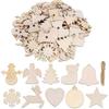 10pcs DIY Wooden Christmas Balls Decoration Round Craft Baubles Tags Hanging Ornament for Christmas New Year Pendant Decor