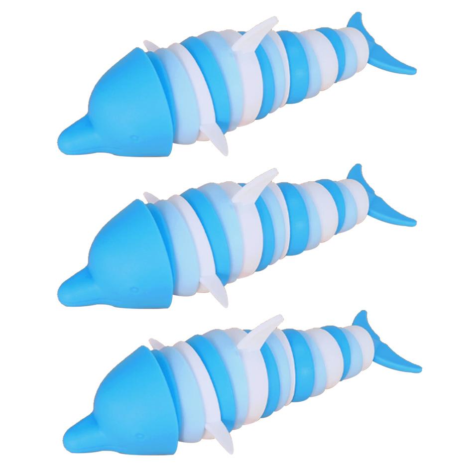 Toys Fidget Slug 3D Articulated Stretch Shark Stress For Adults Kids Anti-Anxiety Office Desk Toy Gifts For Kids Adults Children's Birthday Gift