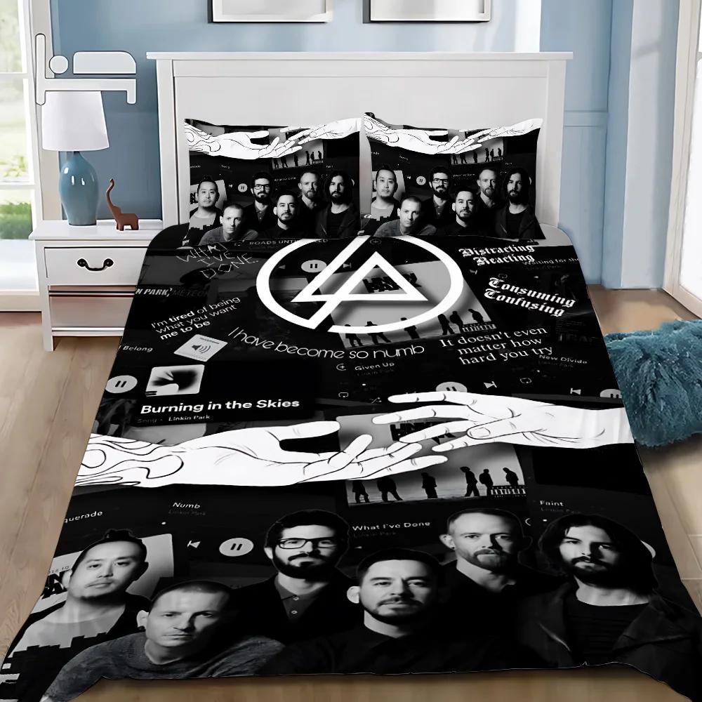 Duvet Cover Pillowcase Bedding Set Rock band Linkin P-Park Adult Boy Girl Bedroom Decoration Children Single Double Large Size