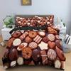 Комплект постельного белья «Десерт» с восхитительным шоколадным принтом для детей, для девочек, двуспальный, размер «Queen-size», мягкий полиэстеровый пододеяльник