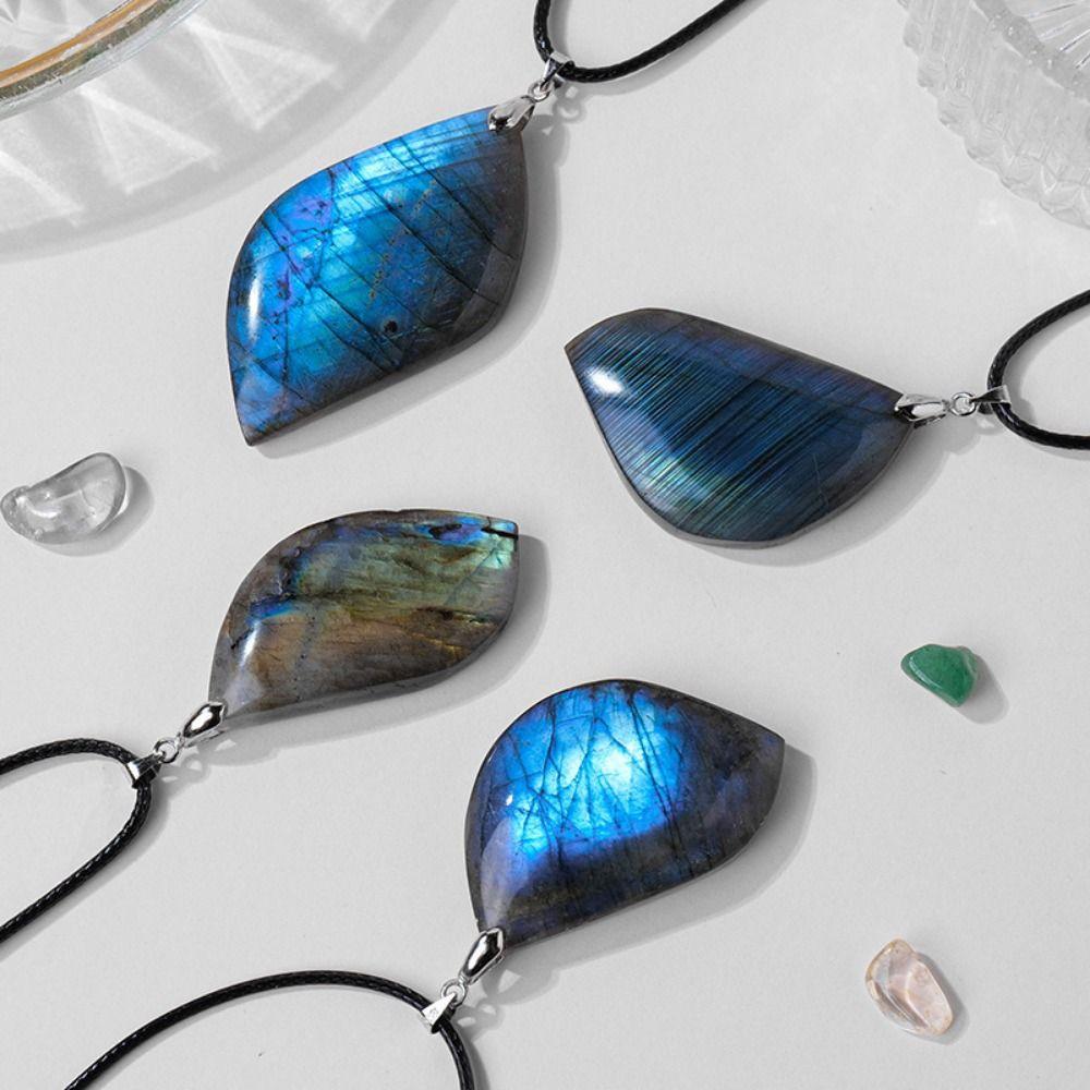 Геометрическая форма Кристалл Лабрадорит Подвеска Необработанный камень Полировка Натуральный учебный камень День рождения