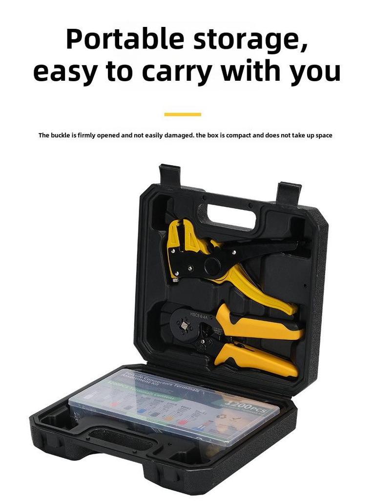 Wire Stripping & Crimping Pliers Set with Cold-Pressed Terminal Tool, Drop-Resistant, Sizes 6-4/6-6/10-6.