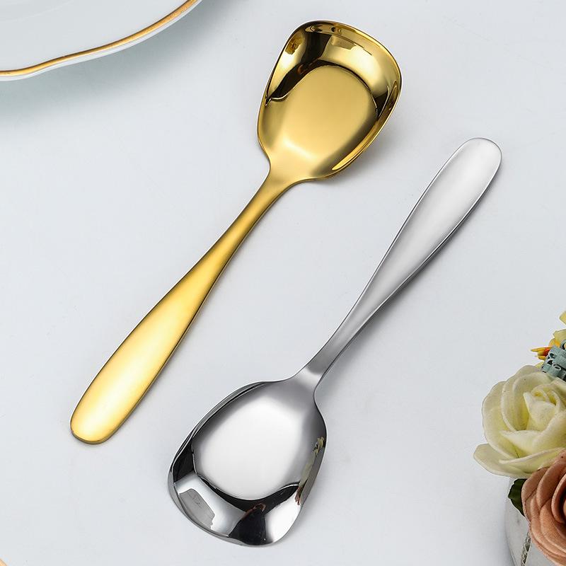 Десертная и суповая ложка из нержавеющей стали - Детская кухонная ложка для еды и питья супа, Чайная ложка, Западный стиль