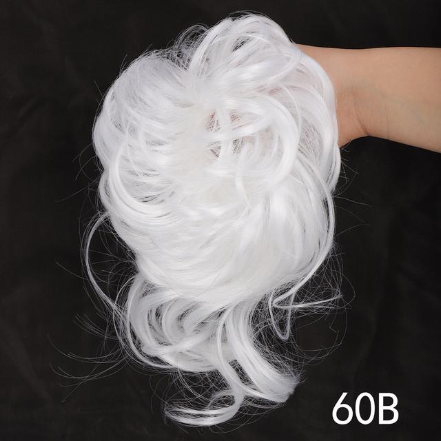 Синтетическая булочка с грязными кудрями, эластичная заколка для волос, кусок парика, женская заколка для волос, черный, коричневый