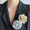 Camellia Lapel Pin PU Leather Flower Shaped Breastpin Accessory Brooch Ornament