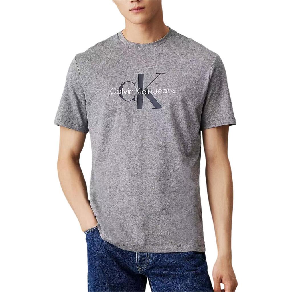 Calvin Klein Джинсы Повседневная Удобная Футболка с Логотипом в Виде Букв с Круглым Вырезом и Коротким Рукавом Мужские Футболки 81EM286-032
