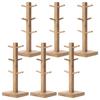 Fujiboeki Mug Tree, Wooden, Bonheur, Natural, 33cm Tall, Set of 6, 94377