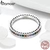 Bamoer Authentic 925 Sterling Silver Dazzling Colorful Zircon Finger Rings for Women Fine Jewelry