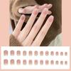24Pcs/Box Glossy Gradient False Nails Short Length Press On Nails Reusable Squoval Fake Nail Women