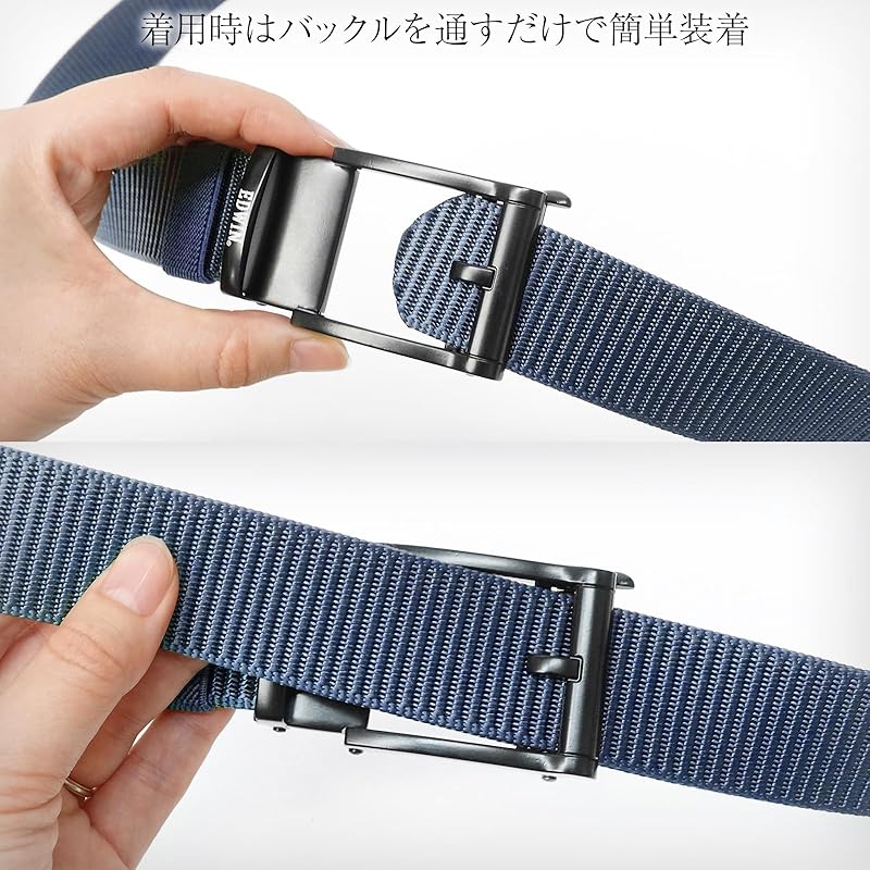 [Edwin] Belt 35mm 126cm One Touch Buckle Tape Easy To Install Adjustable 0111213 Men's Navy Width 3.5cm X Total Length 126cm