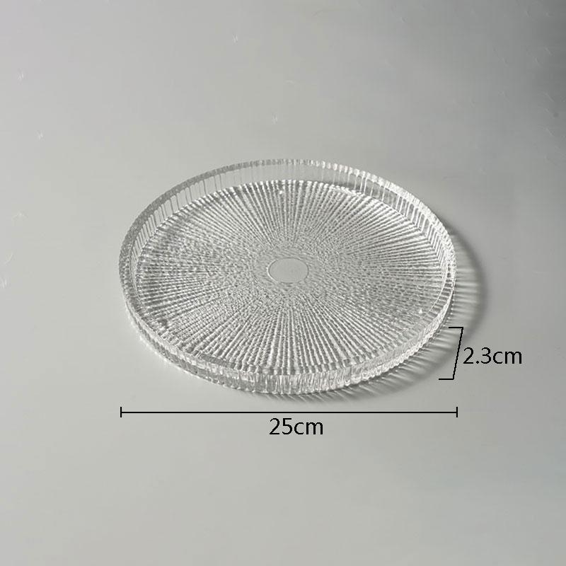 Transparent Glass Dinner Plate Restaurant Creative Flat Plate Dessert Plate Snack Plates Pasta Salad Plates Special Tableware
