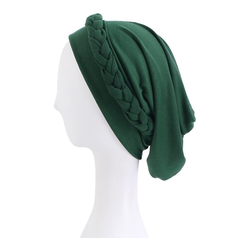 European And American Solid Color Elastic Ethnic Style Bag Head Cap, Twist Braid Chemotherapy Cap, Confinement Cap Jdt-429C