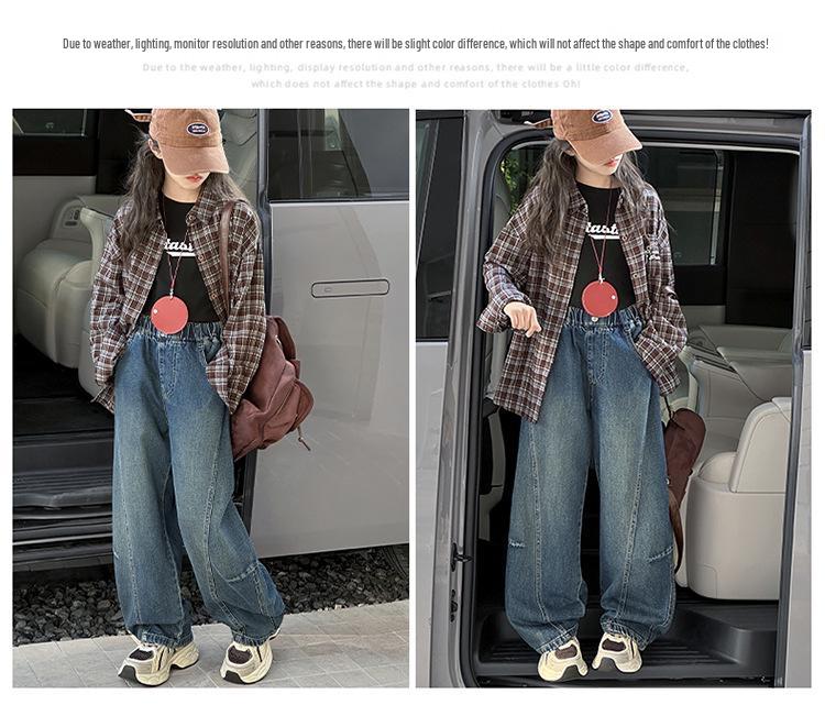 Джинсы широкие для девочек 2025 - Осенний повседневный стиль