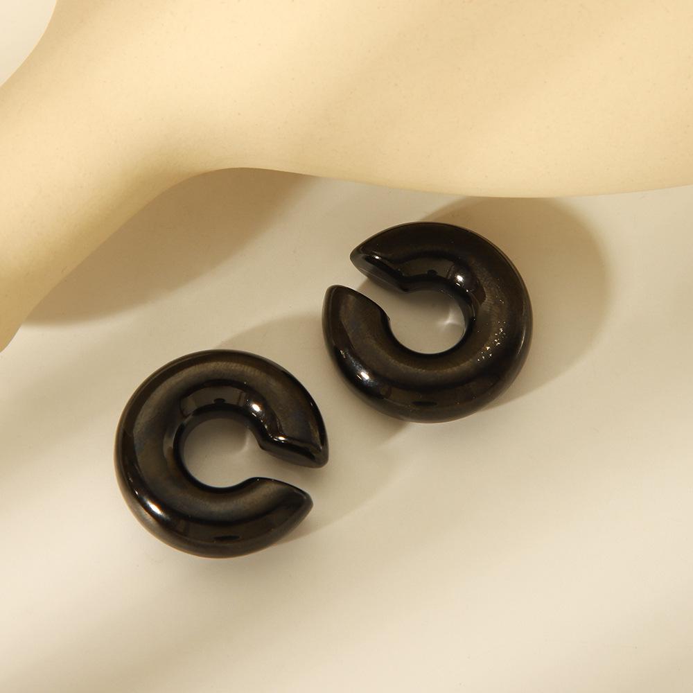 INS Модные Геометрические Минималистичные Серьги-Клипсы C-образной формы из Нержавеющей Стали с Покрытием из 18-каратного Золота, Не Тускнеющий Титан.