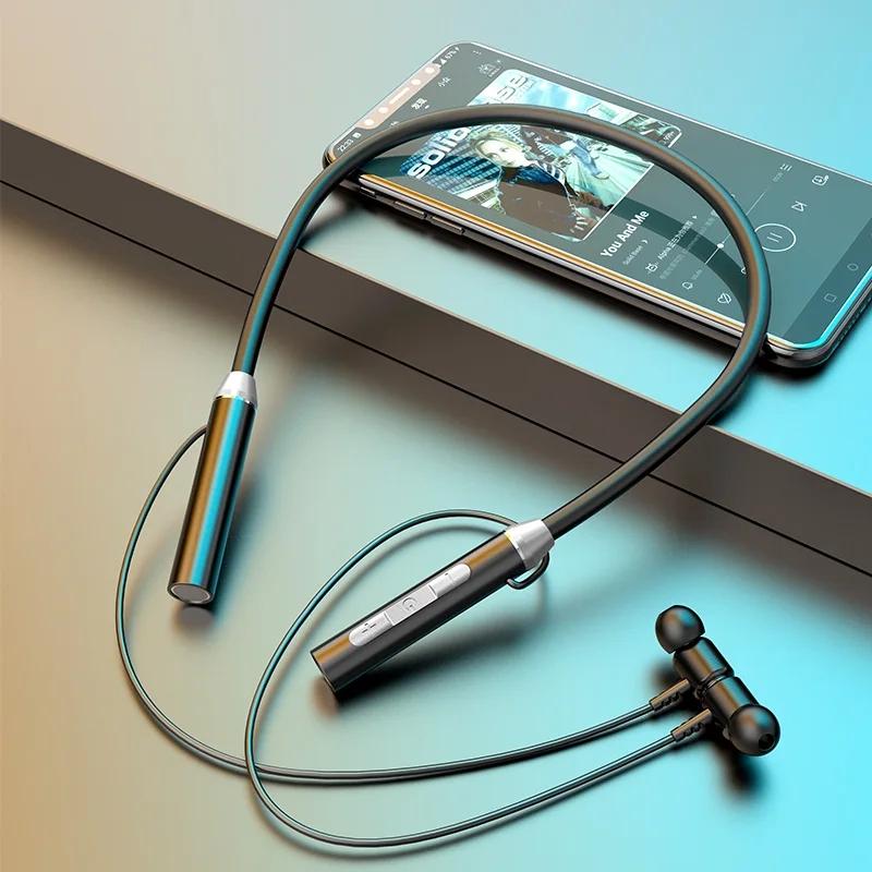 Neck-mounted Bluetooth Headset Sports Wireless Headset Neck-mounted Large Battery Binaural Magnetic Suction