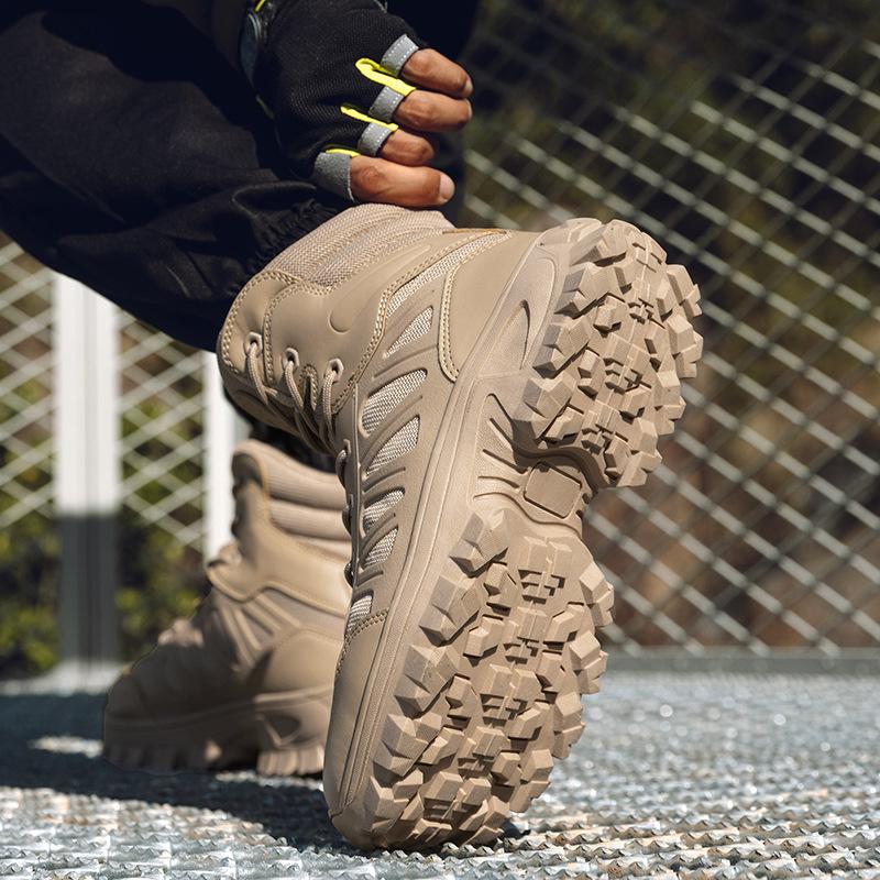 Новые высокие ботинки-берцы мужские для приключений на открытом воздухе, дезерты, дышащие, нескользящие, для пешего туризма, альпинизма