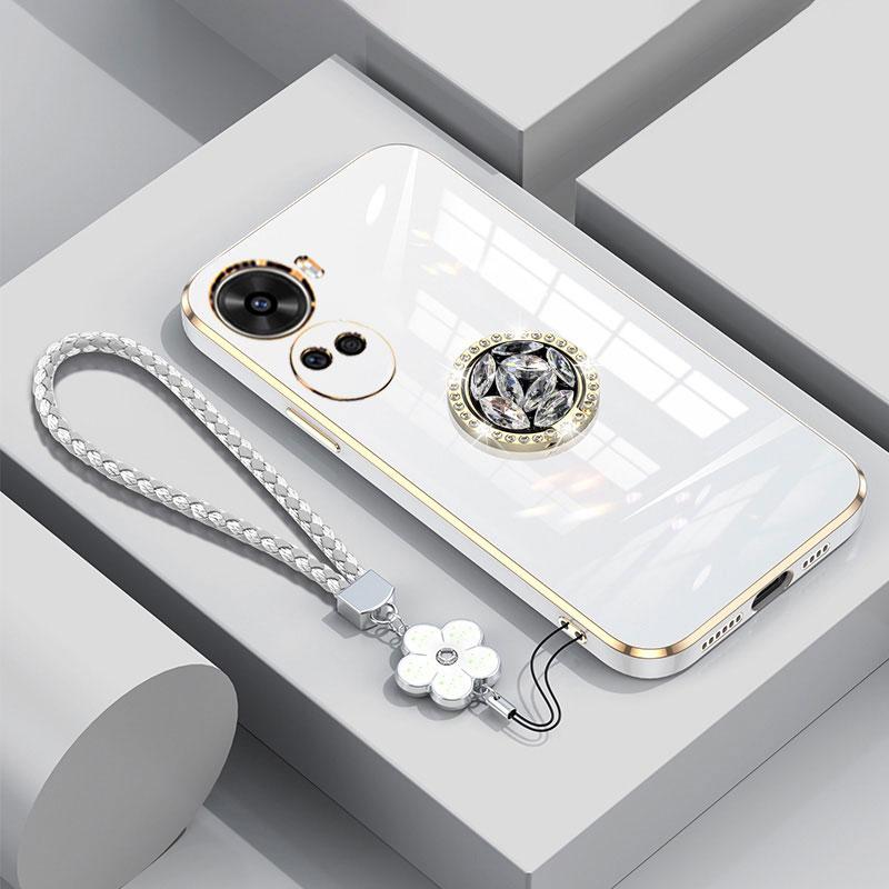 Nova11 SE Case Luxury Diamond Ring Cover For Huawei Nova 11 SE Pro 8i 7i 7SE 6SE Phone Case With Lanyard Plating Cases Nova11se