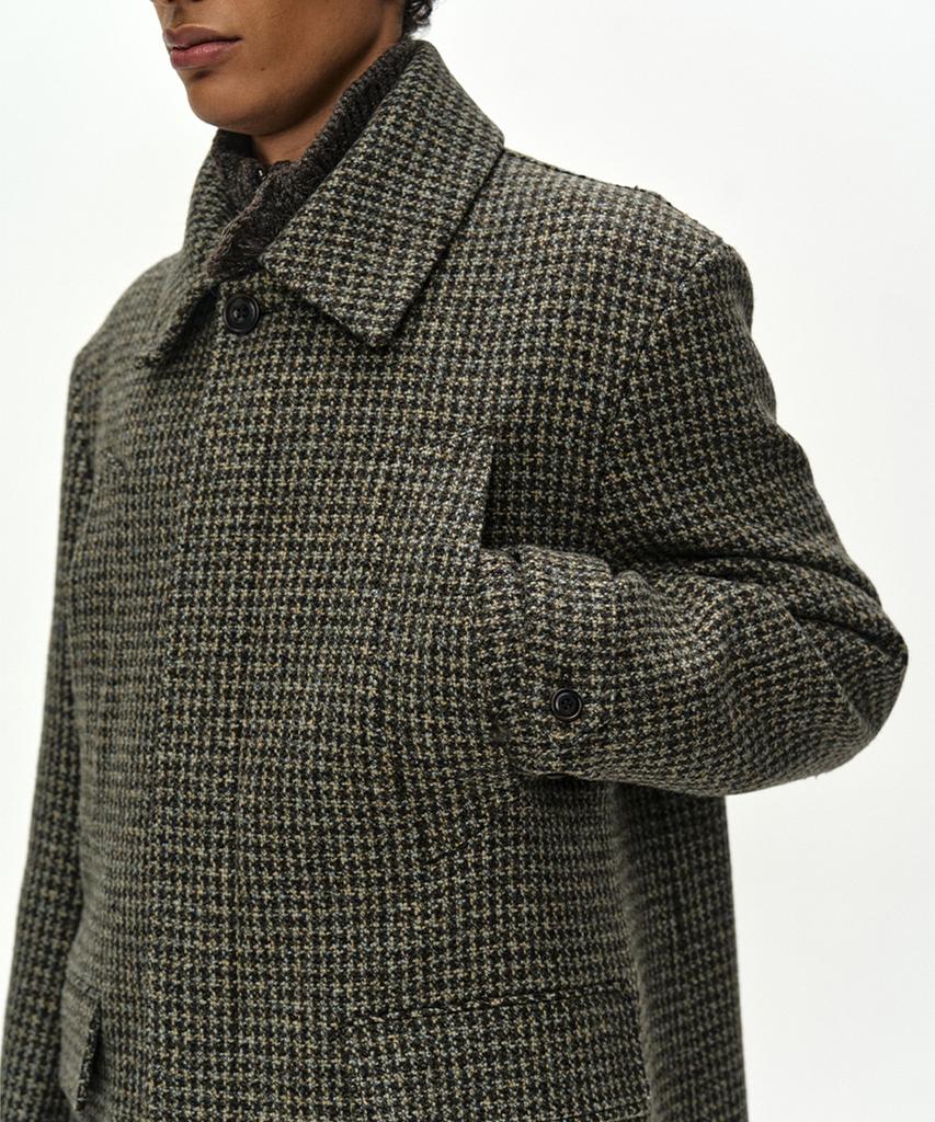 ADSB ANDERSSON BELL Detachable Fur Collar Chesterfield Tweed Coat (Dark Green)