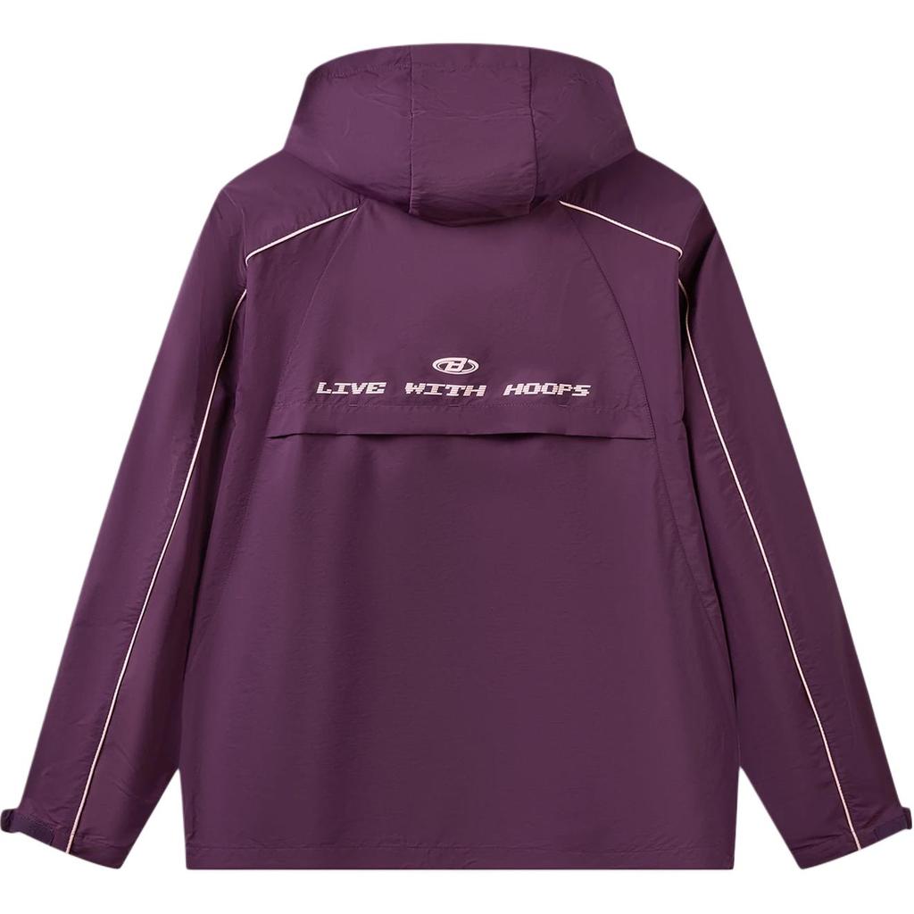 Men's Li-Ning BADFIVE Trench Coats Men's Dark Plum Purple Hooded (Non-detachable) Moderate