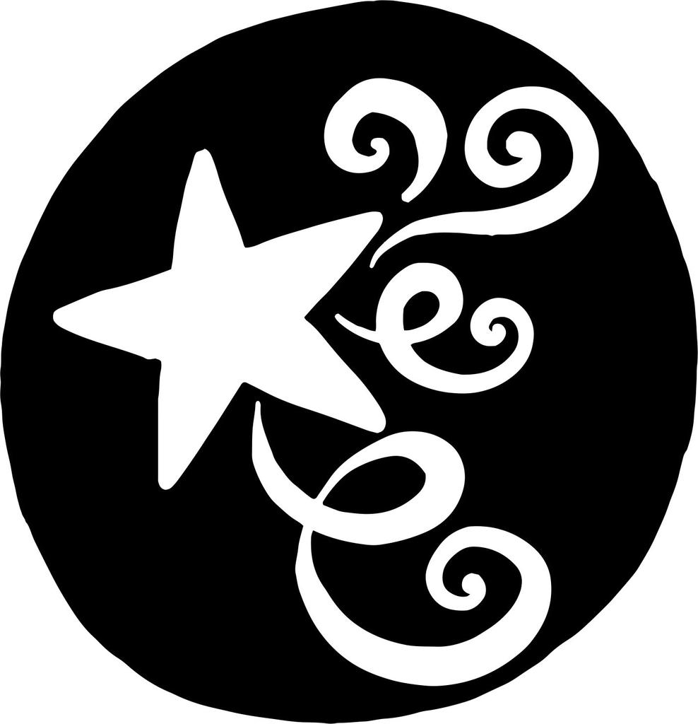 Printtoo Star & Swirls Pattern Round Wooden Rubber Stamp Scrap-booking Block-2