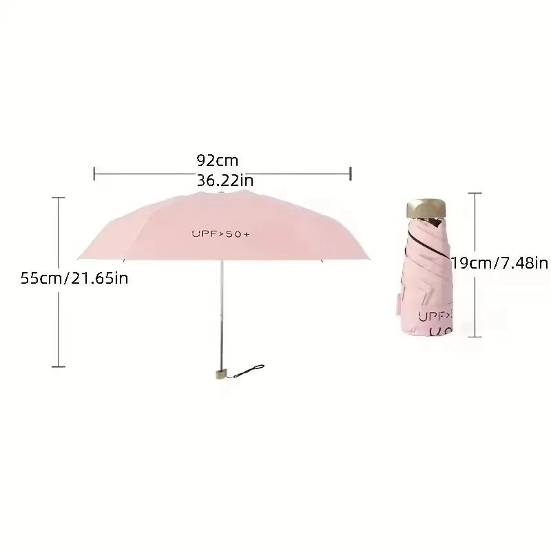 Sunny Umbrella Folding Ultra Light Small Flat Five Fold Umbrella Sunscreen Sun UV Protection Mini Pocket Umbrella
