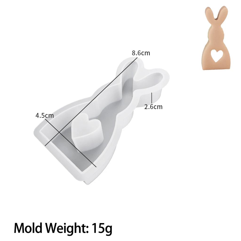 DIY Easter Bunny Candle Silicone Mold Love Cute Rabbit Handmade Soap Aromatherapy Gypsum Ornament Resin Crafts Molds Home Decor