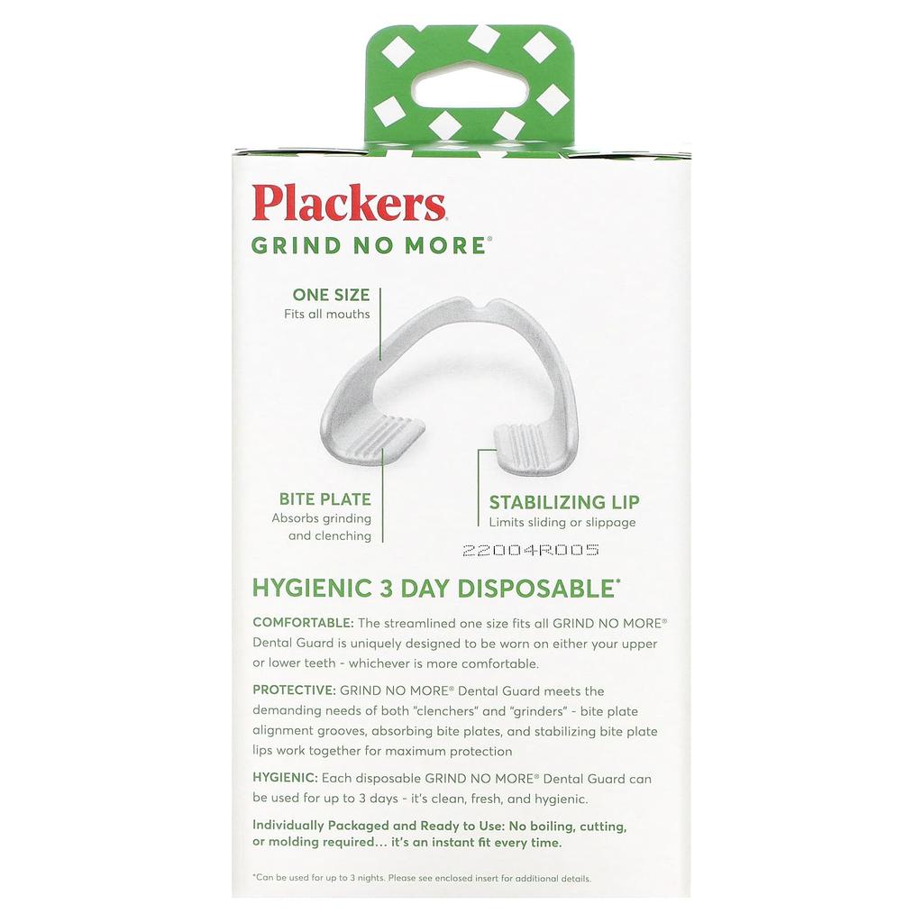 Plackers Grind No More, одноразовая, зубная капа, упаковка 16 шт.