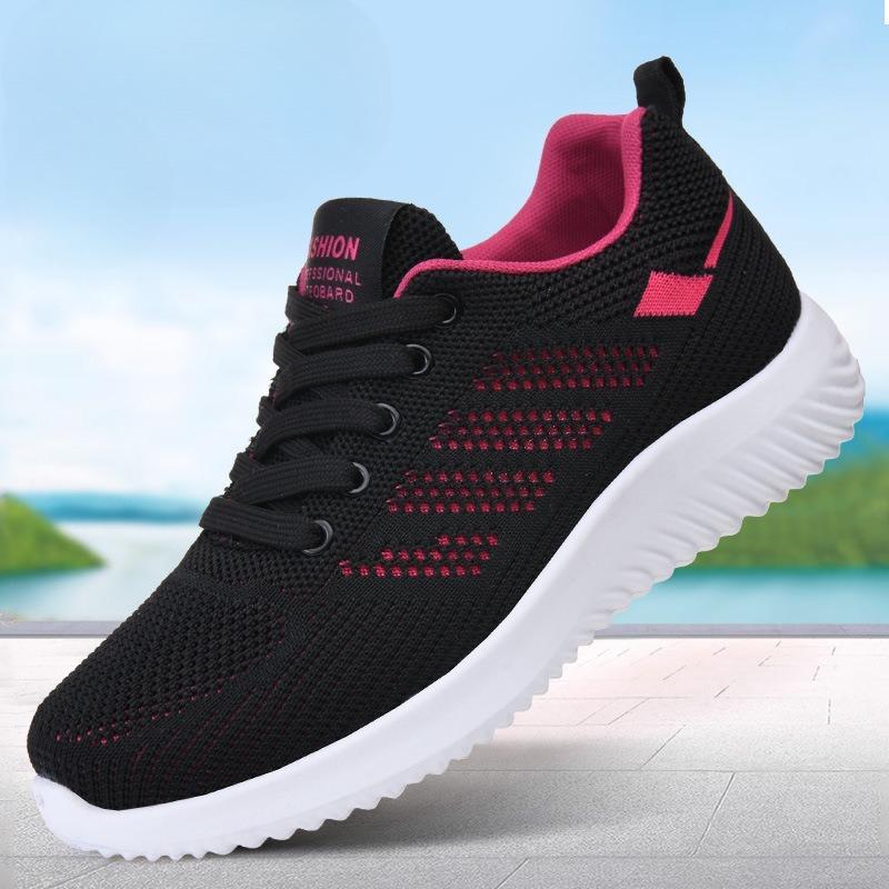 Женская повседневная обувь Дышащая сетка Кроссовки на мягкой подошве Flyknit Универсальные женские лоферы