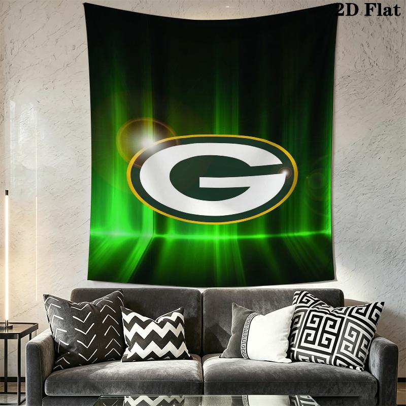 Green Bay Packers Wall Tapestry Aesthetic Wall Hanging Printed Fabric Blanket Decorative Tapestries for Bedroom Living Room Home Decor