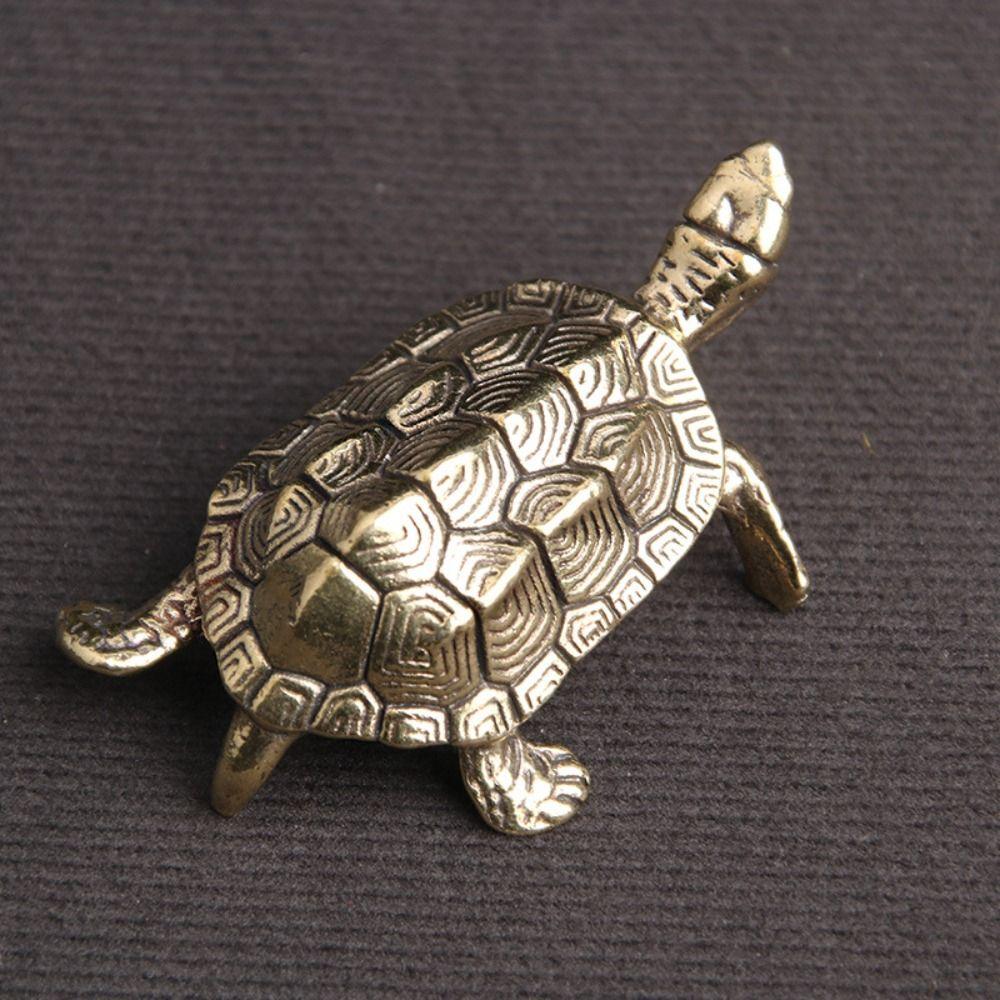 Craft Gift Personal Collection Desktop Ornaments Turtle Figurines Brass Tortoise Tortoise Statue