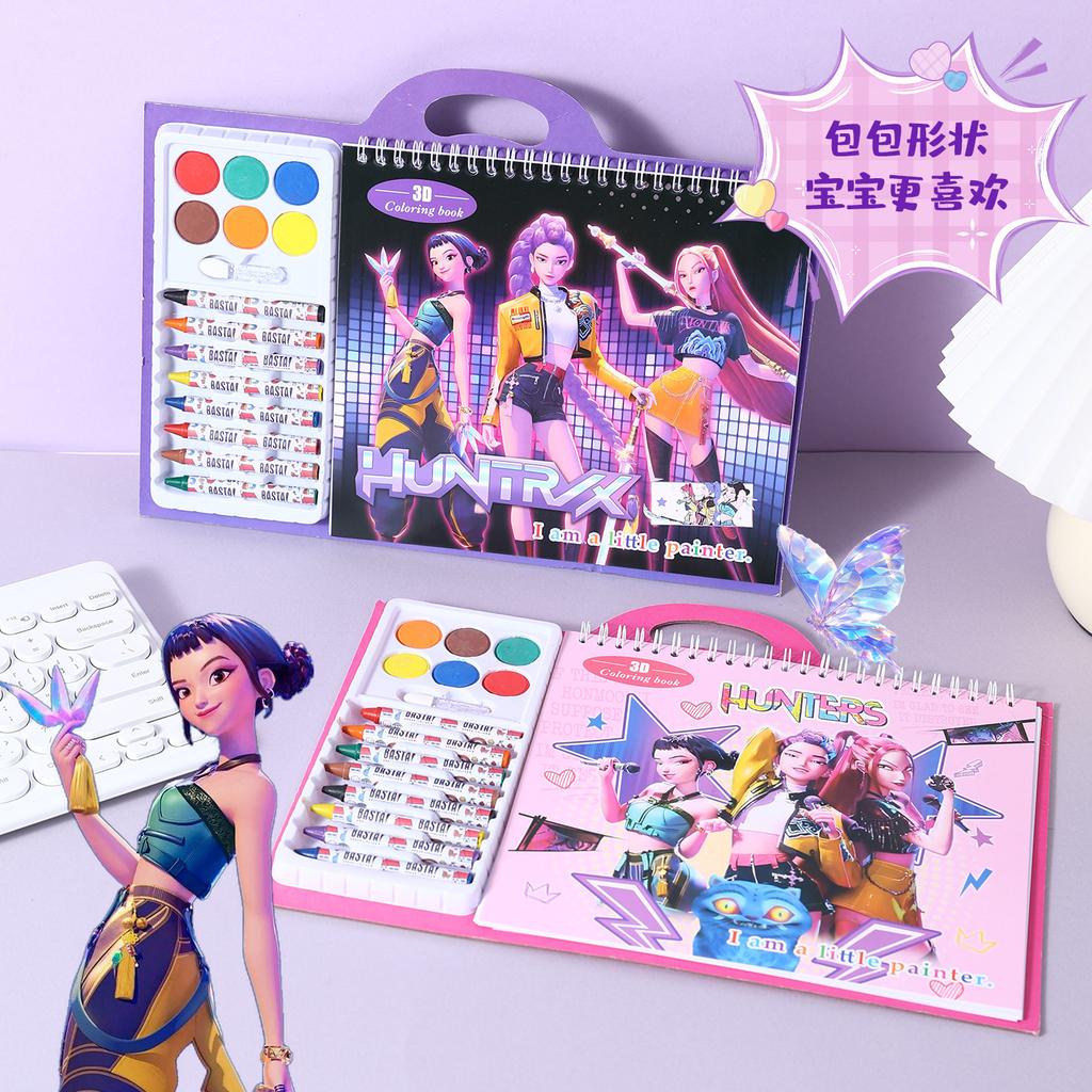 KPop Kids Drawing Painting Book Demon Hunters  Educational Toy Drawing Board Birthday Gift Kindergarten Party Favors