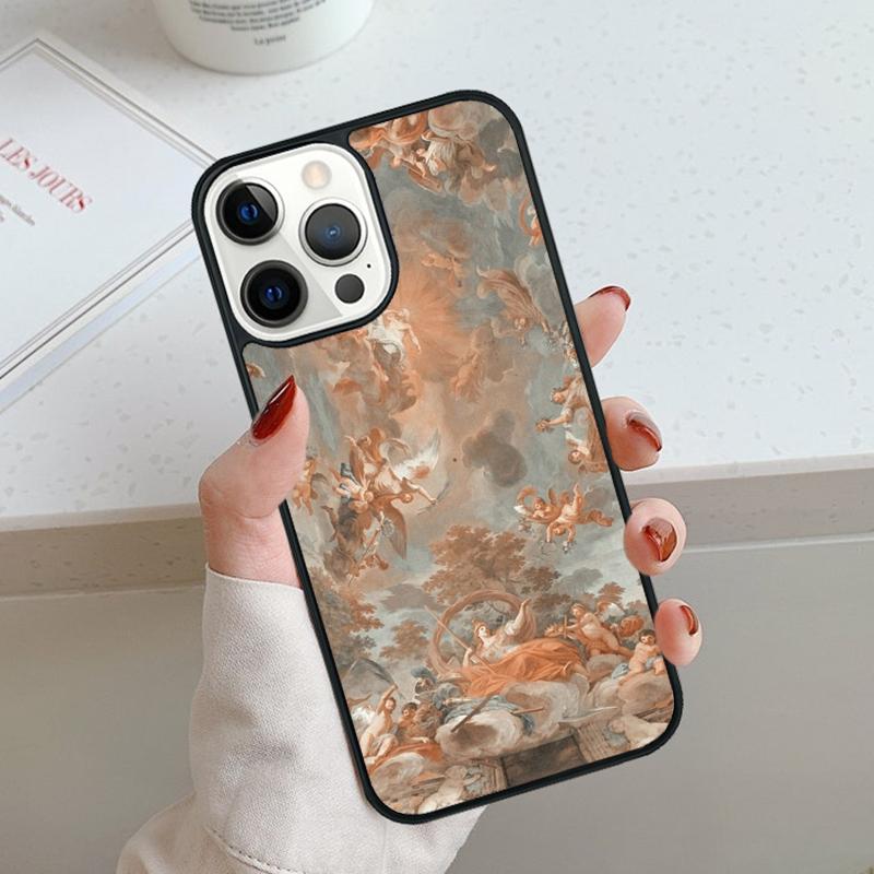 Винтажный барочный рисунок Чехол для телефона Для iPhone 17 Air 11 12 13 14 15 16 Pro Max Чехол Для iPhone 17 Air Max Plus Чехол-ракушка