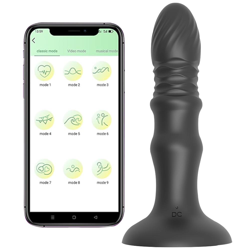 Толкающий массажер простаты анальный вибратор управление через приложение анальная пробка сильная присоска анальный дилдо мастурбатор секс-игрушки для пар