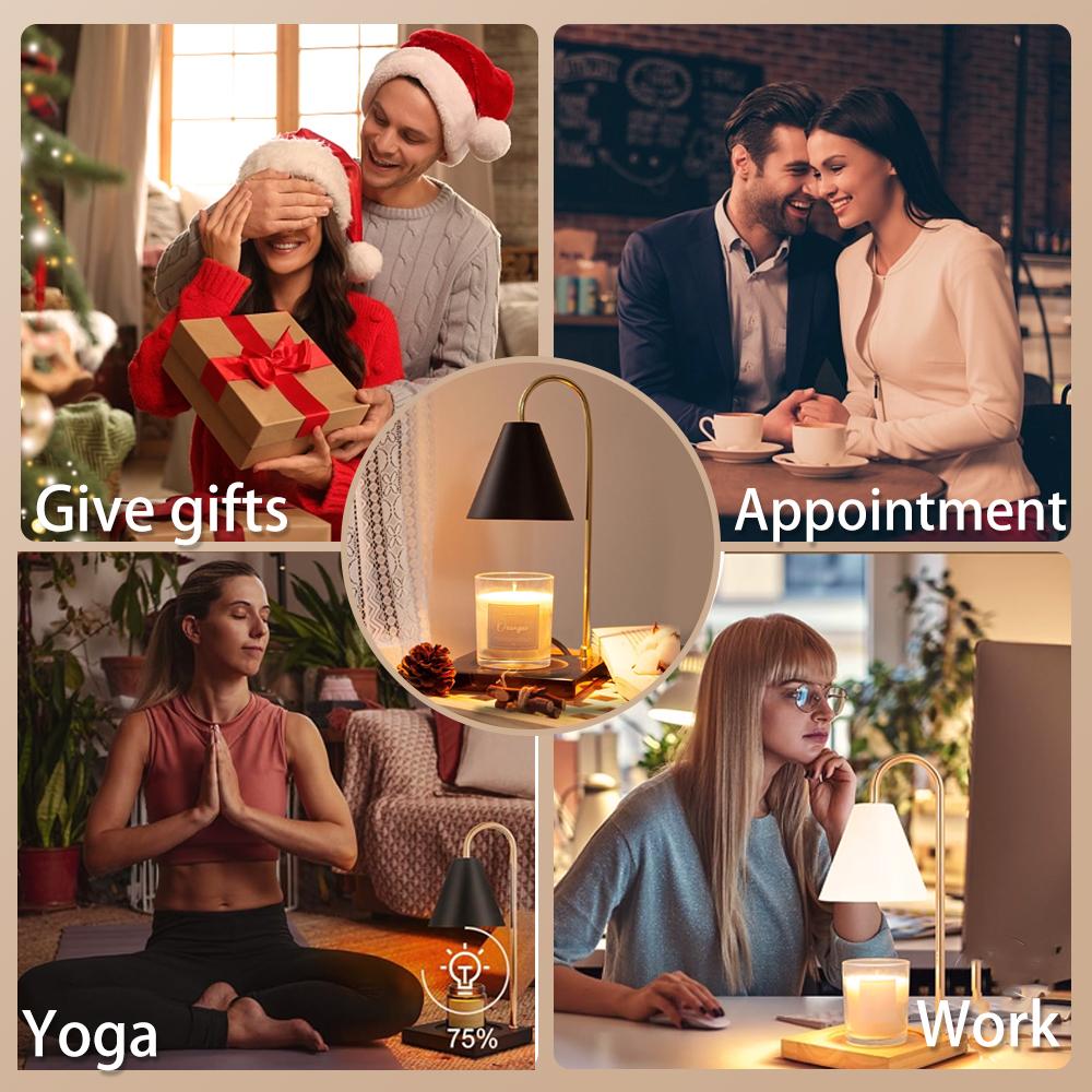 Лампы с подогревом свечей и лампочкой с регулируемой яркостью, настольный светильник, атмосфера, настольная прикроватная лампа для спальни, домашний декор, освещение для женщин и девочек, подарки