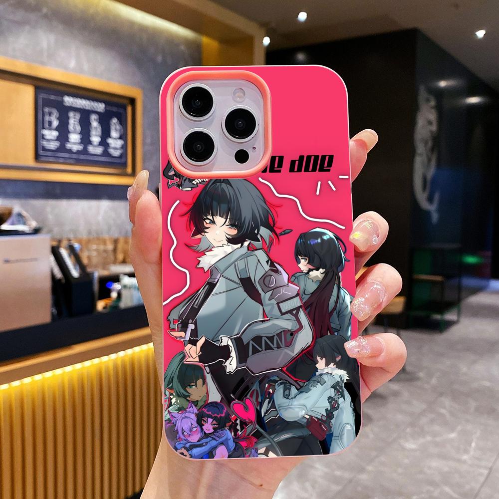 ZZZ Чехол для телефона Jane Doe для iPhone 17 16 15 14 13 12 11 Air Pro Max Plus Желейный Двухслойный Розовый Чехол